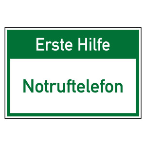 Rettungszeichen Erste Hilfe Notruftelefon