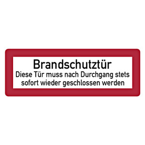 Feuerwehrzeichen Brandschutztür Tür nach Durchgang geschlossen DIN 4066
