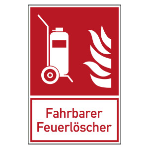 Brandschutzzeichen Fahrbarer Feuerlöscher Kombischild
