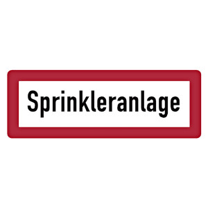 Feuerwehrzeichen Sprinkleranlage DIN 4066