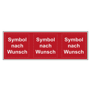 Brandschutzzeichen mit Symbolen und Richtungspfeil nach Wunsch