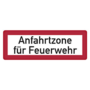 Feuerwehrzeichen Anfahrtzone für Feuerwehr DIN 4066
