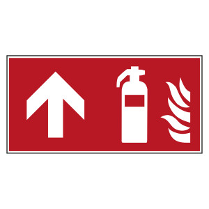 Brandschutzzeichen Feuerlöscher oben