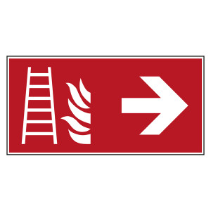 Brandschutzzeichen Feuerleiter rechts