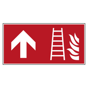 Brandschutzzeichen Feuerleiter oben