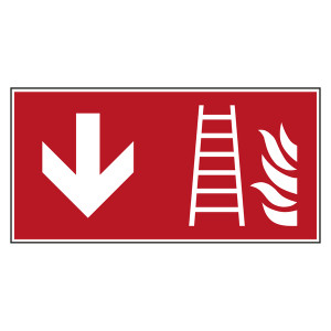 Brandschutzzeichen Feuerleiter unten