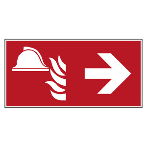 Brandschutzzeichen Mittel und Geräte zur Brandbekämpfung rechts