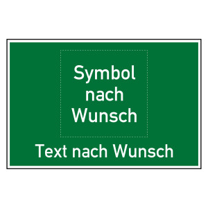 Bodenmarkierung Rettungszeichen mit Wunschtext und Wunschsymbol