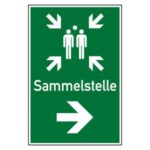 Bodenmarkierung Rettungszeichen Sammelstelle Pfeil rechts