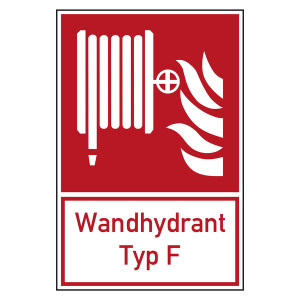 Brandschutzzeichen Löschschlauch Wandhydrant Typ F Kombischild