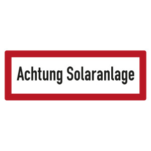 Feuerwehrzeichen Achtung Solaranlage DIN 4066