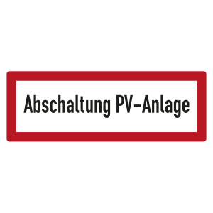 Feuerwehrzeichen Abschaltung PV-Anlage DIN 4066