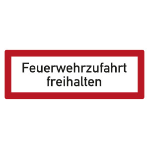 Feuerwehrzeichen Feuerwehrzufahrt freihalten DIN 4066