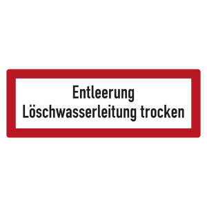 Feuerwehrzeichen Entleerung Löschwasserleitung trocken DIN 4066