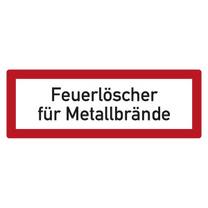 Feuerwehrzeichen Feuerlöscher für Metallbrände DIN 4066