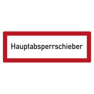 Feuerwehrzeichen Hauptabsperrschieber DIN 4066