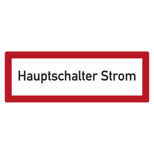 Feuerwehrzeichen Hauptschalter Strom DIN 4066