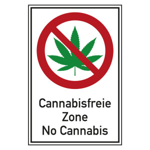 Verbot Zeichen Cannabisfreie Zone No Cannabis Kombischild