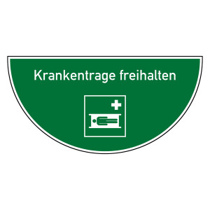 Tür-Bodenmarkierung Rettungszeichen Krankentrage freihalten