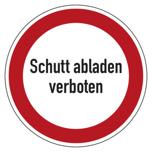 Verbotszeichen Schutt abladen verboten