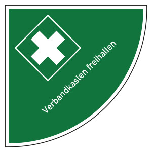 Tür Bodenmarkierung Rettungszeichen Verbandkasten freihalten