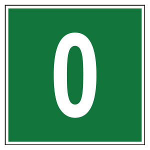 Rettungszeichen Etagenkennzeichnung 0 Folie 150 x 150 mm Einzeletikett