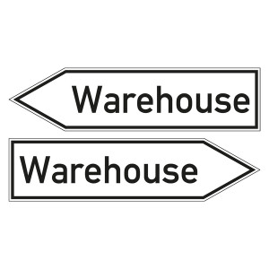 Wegweiser englisch "Warehouse"