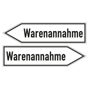 Wegweiser "Warenannahme"