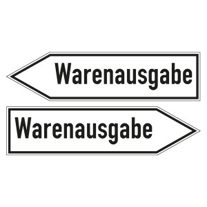 Wegweiser "Warenausgabe"