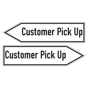 Wegweiser englisch "Customer Pick Up"