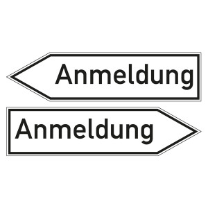 Wegweiser "Anmeldung"