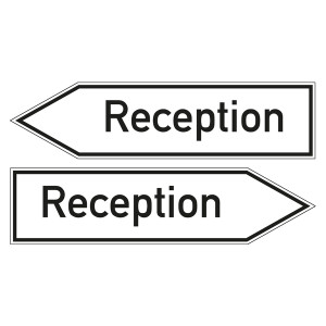 Wegweiser englisch "Reception"