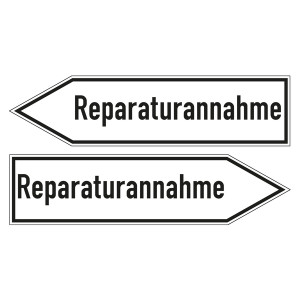 Wegweiser "Reparaturannahme"