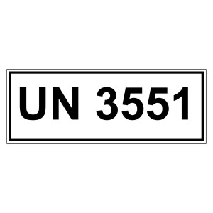 Gefahrzettel mit UN 3551