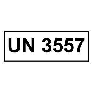 Gefahrzettel mit UN 3557