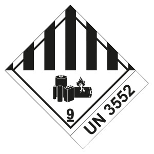 Gefahrzettel Klasse 9A mit UN 3552