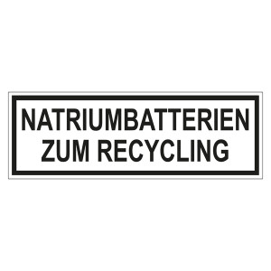 Verpackungskennzeichen NATRIUMBATTERIEN ZUM RECYCLING