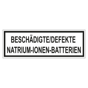 Verpackungskennzeichen BESCHÄDIGTE/DEFEKTE NATRIUM-IONEN-BATTERIEN