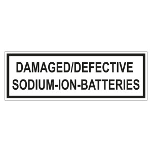 Verpackungskennzeichen DAMAGED/DEFECTIVE SODIUM-ION-BATTERIES