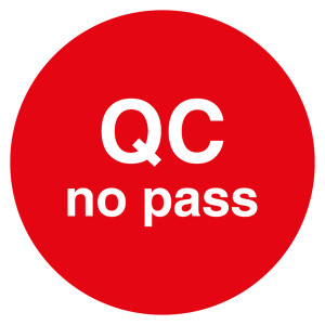 Qualitätskennzeichen QC no pass Rot Rund