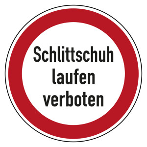 Verbotszeichen Schlittschuh laufen verboten