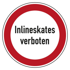 Verbotszeichen Inlineskates verboten