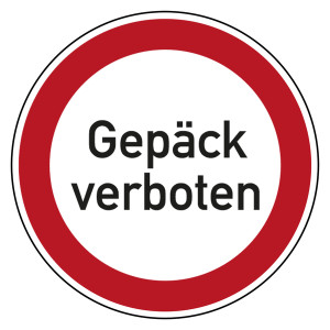 Verbotszeichen Gepäck verboten