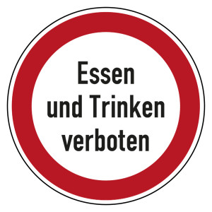 Verbotszeichen Essen und Trinken verboten