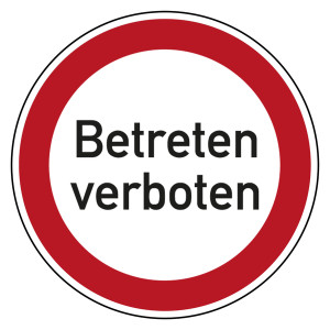 Verbotszeichen Betreten verboten