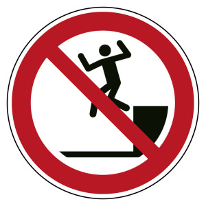 Verbotszeichen Herunterspringen verboten DIN EN ISO 7010 P072