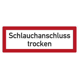 Feuerwehrzeichen Schlauchanschluss trocken DIN 4066