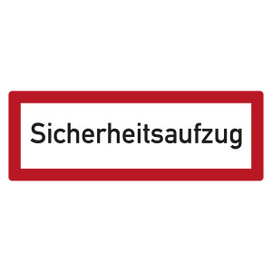 Feuerwehrzeichen Sicherheitsaufzug DIN 4066