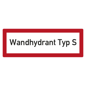 Feuerwehrzeichen Wandhydrant Typ S DIN 4066