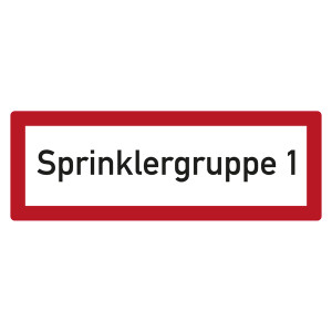 Feuerwehrzeichen Sprinklergruppe 1 DIN 4066